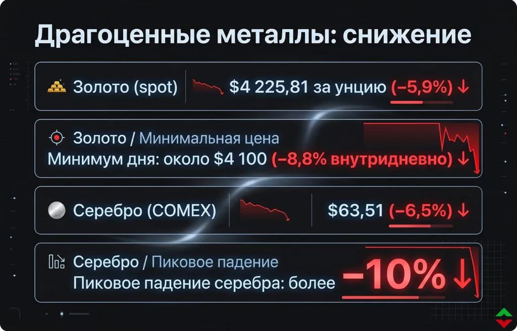 Золото и серебро резко падают на фоне войны и инфляции 1 Актуальные котировки на золото и серебро