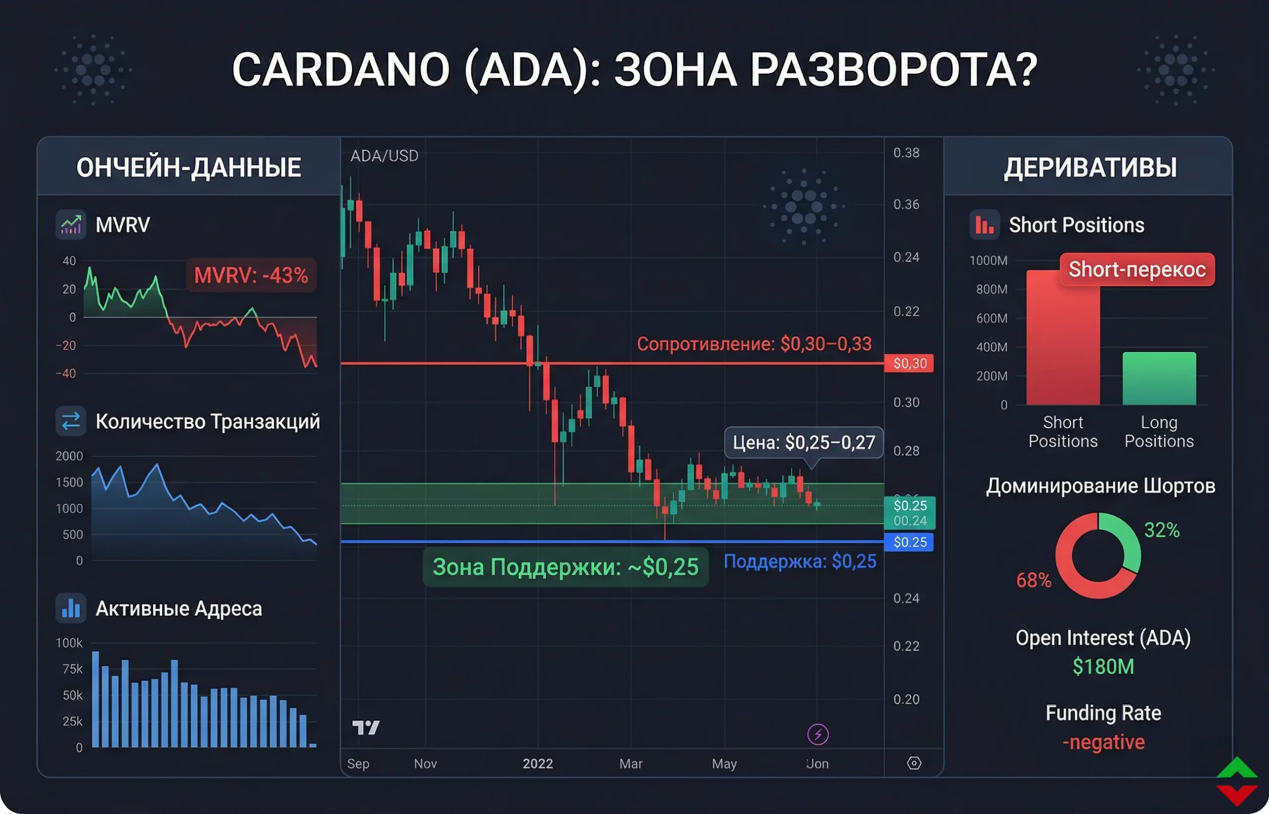Cardano прогноз: готовится ли цена ADA к развороту?