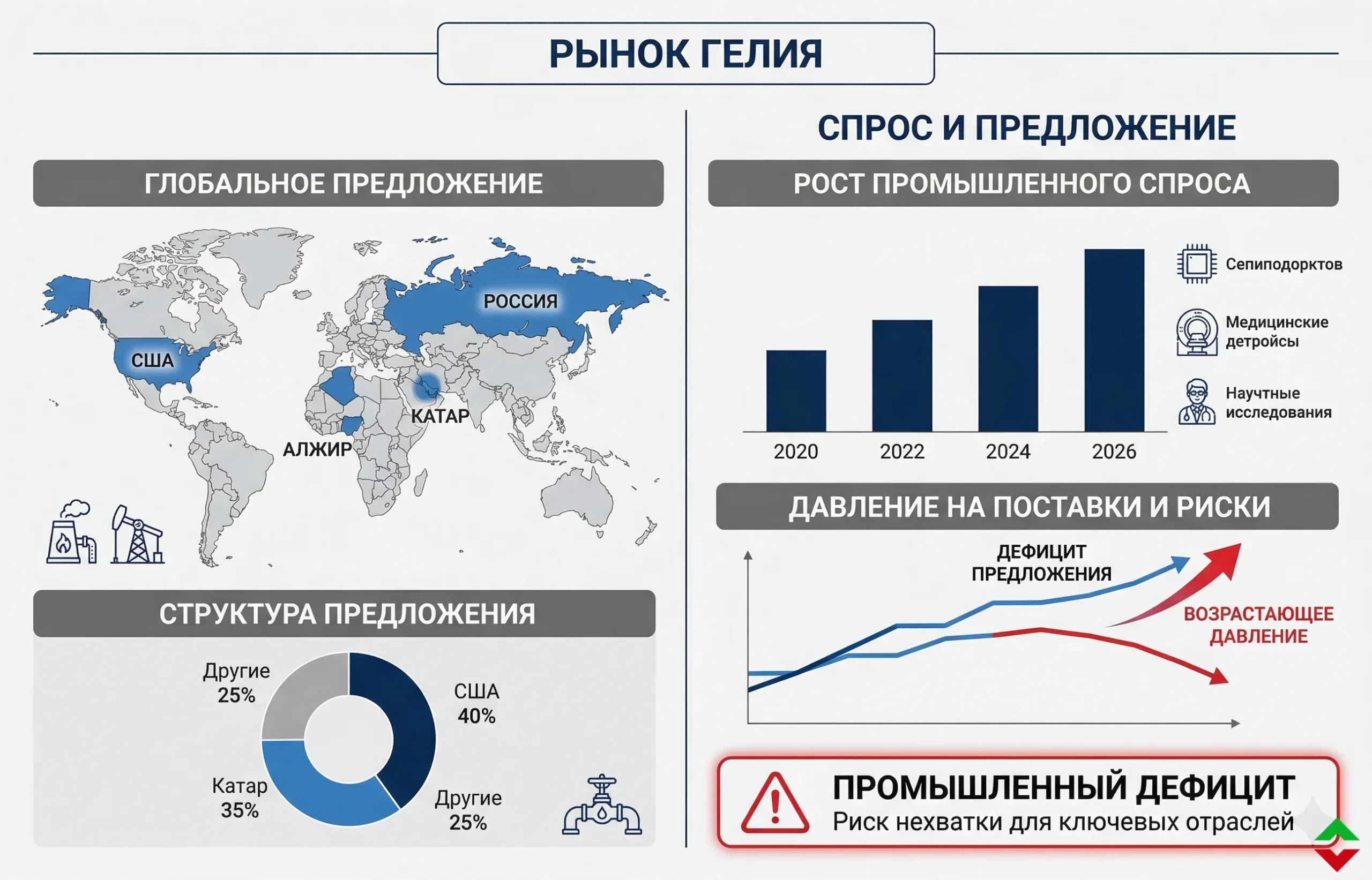 Дефицит гелия: скрытый кризис для промышленности и чипов