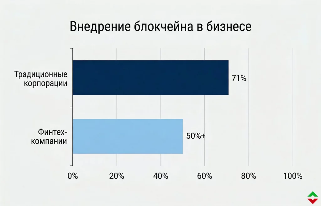 Блокчейн становится условием выживания бизнеса 1 Диаграмма структура внедрения блокчейна в бизнес