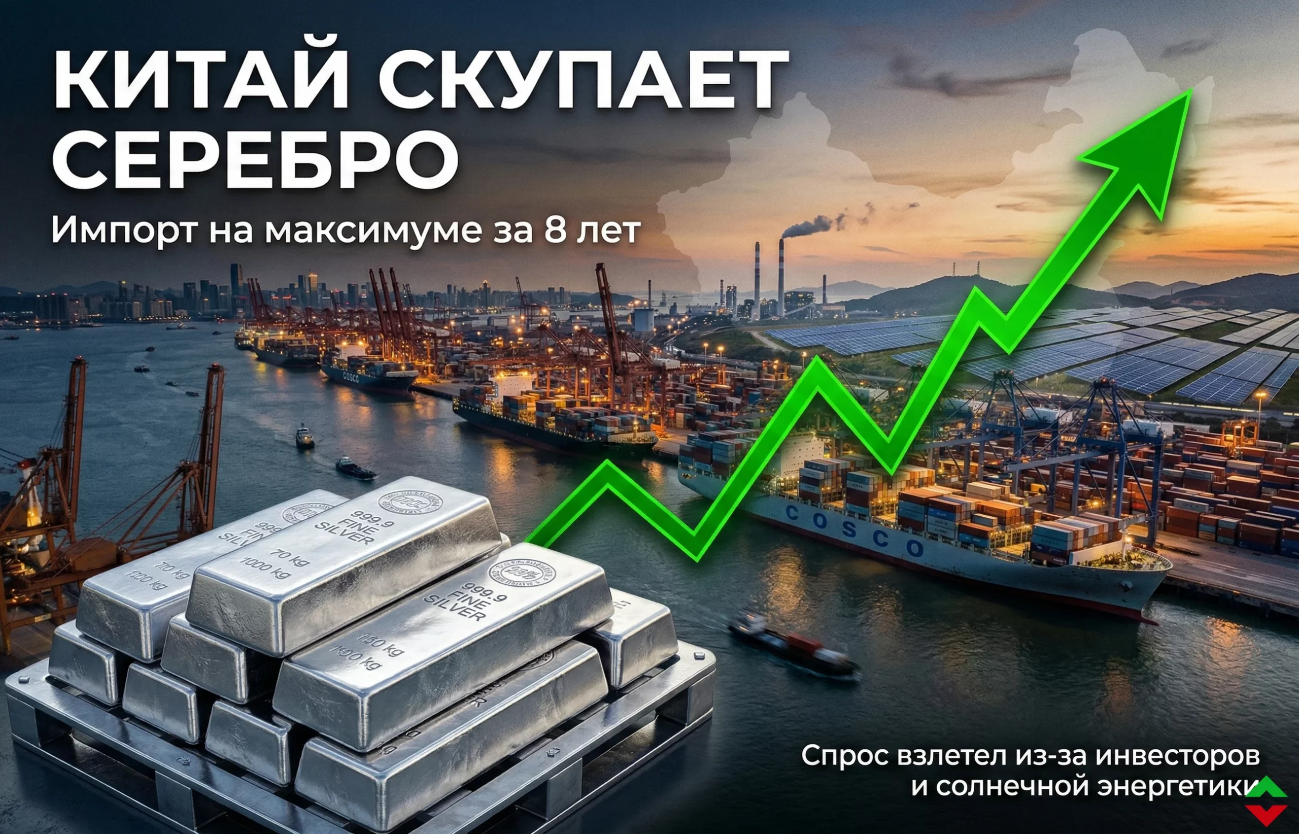 Китай скупает серебро: импорт на максимуме за 8 лет