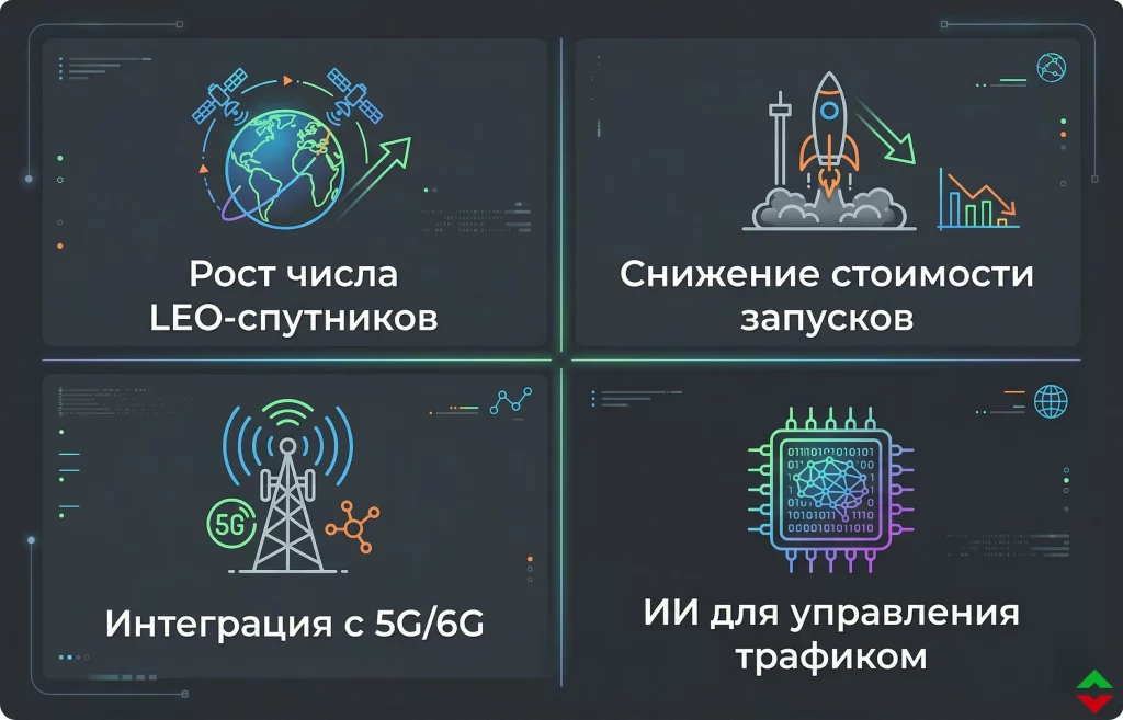 Россия запускает спутниковый интернет «Рассвет» бросая вызов «Starlink» 2 Основные тренды развития спутниковых интернет сетей