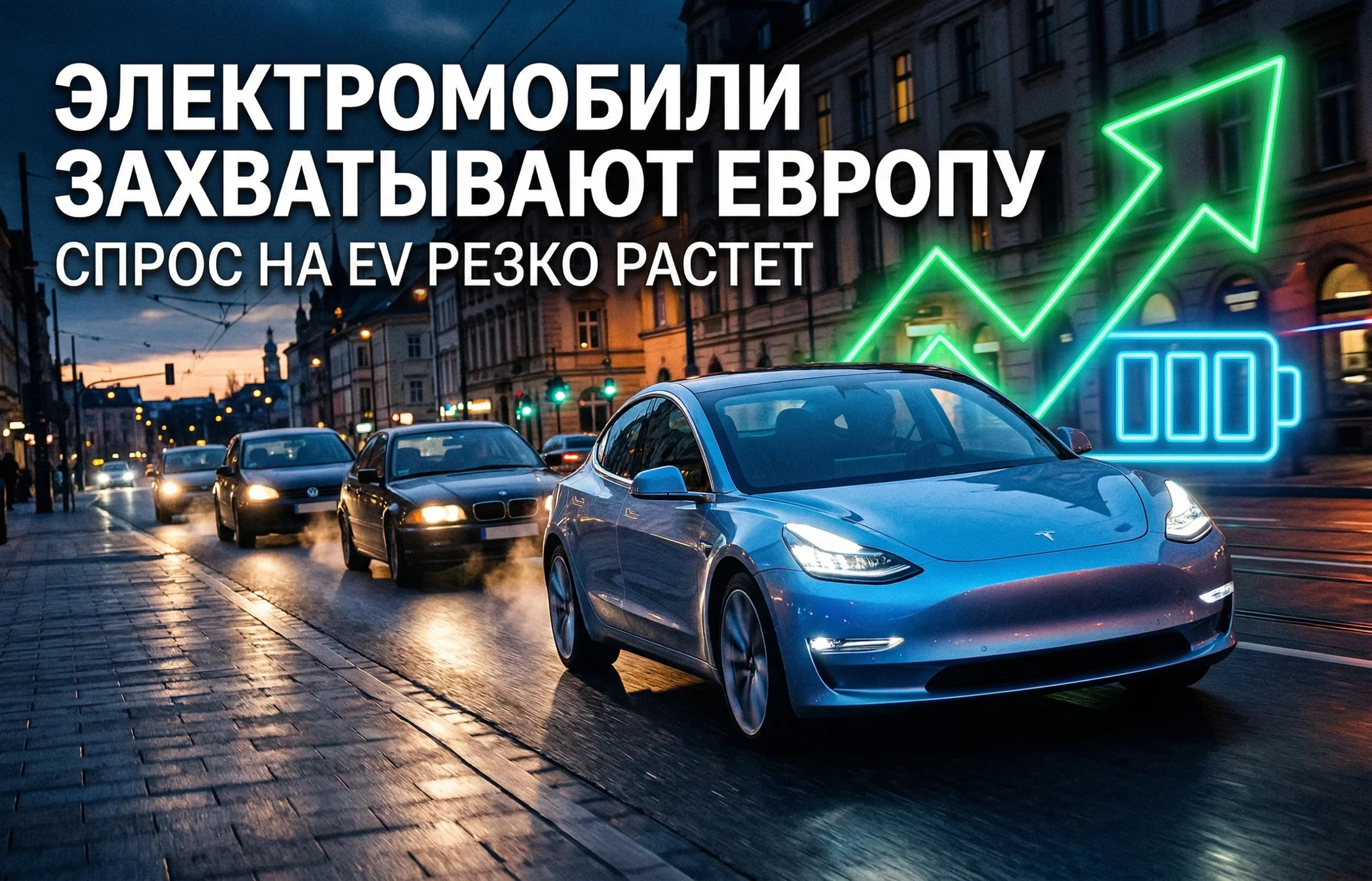 Продажи авто в Европе растут за счет электромобилей