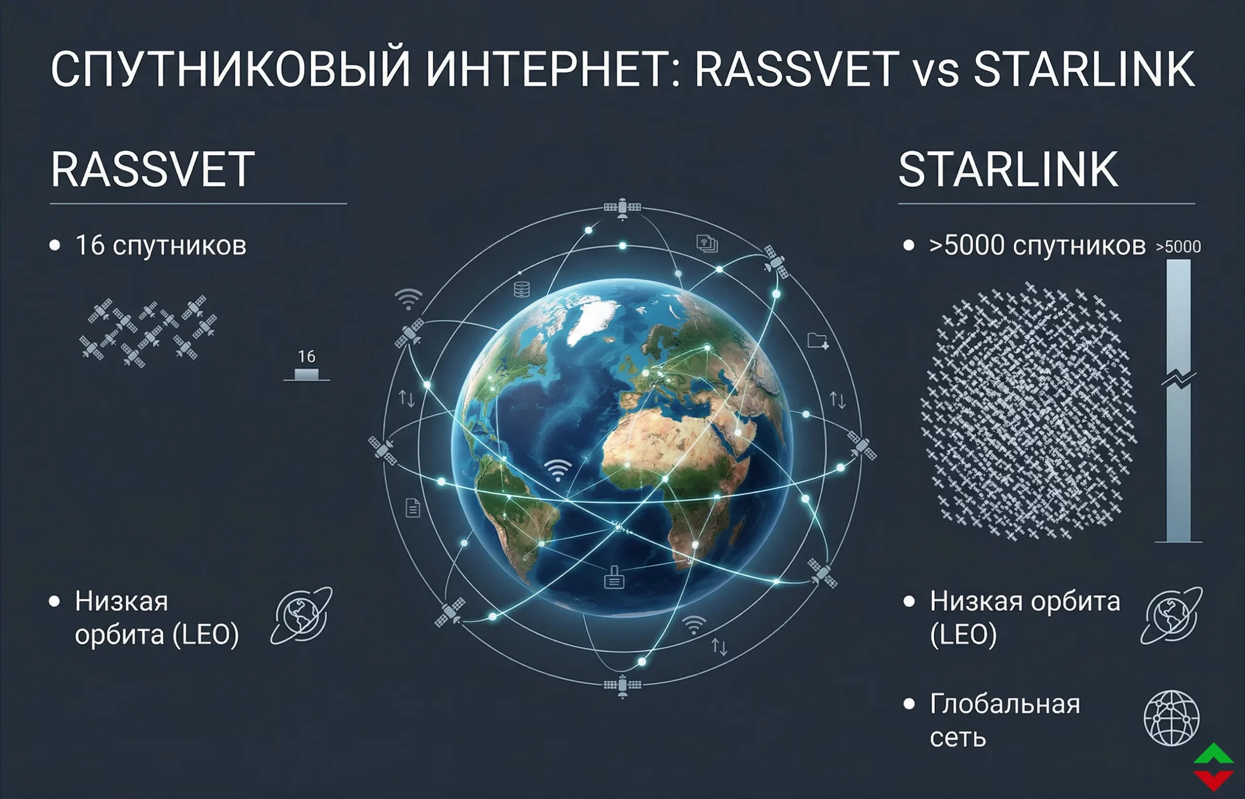 Россия запускает спутниковый интернет «Рассвет» бросая вызов «Starlink»