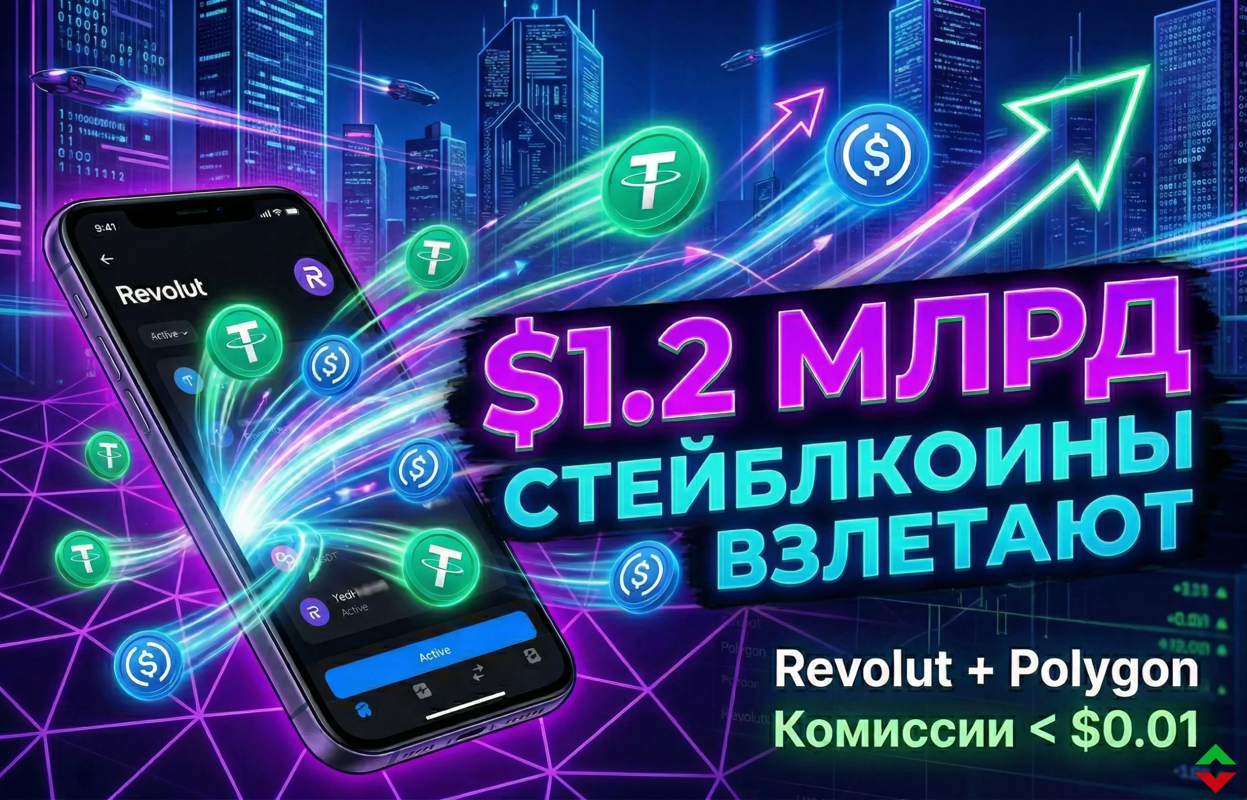 Revolut усиливает позиции: $1.2 млрд через Polygon