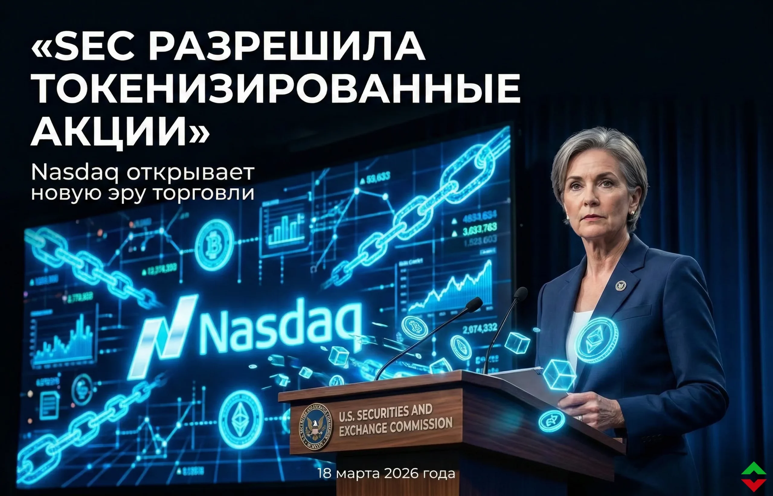 SEC одобрила торговлю токенизированными акциями на Nasdaq