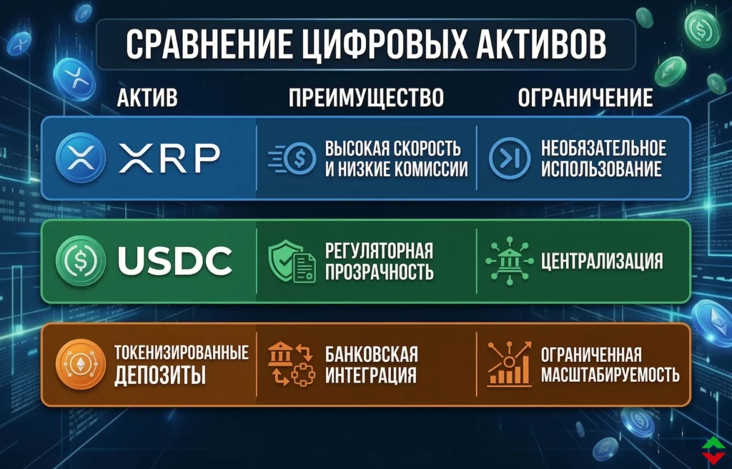 SWIFT и XRP: скрытый поворот в платежах 2 Сравнение ключевых вариантов ликвидности