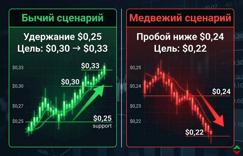 Cardano прогноз: готовится ли цена ADA к развороту? 2 Сравнение сценариев движения цены