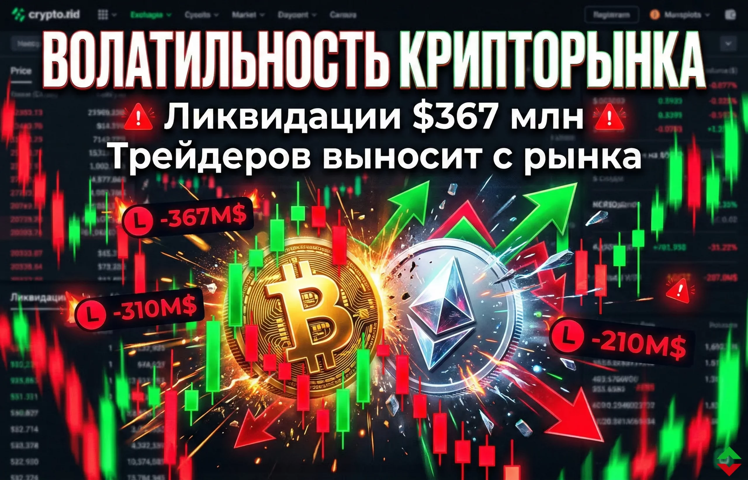 Волатильность крипторынка усиливается из-за ликвидаций