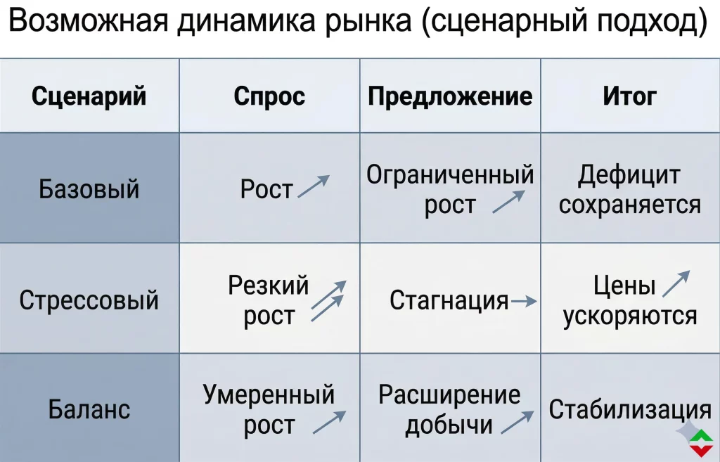 Дефицит гелия: скрытый кризис для промышленности и чипов 4 Возможная динамика рынка (сценарный подход)