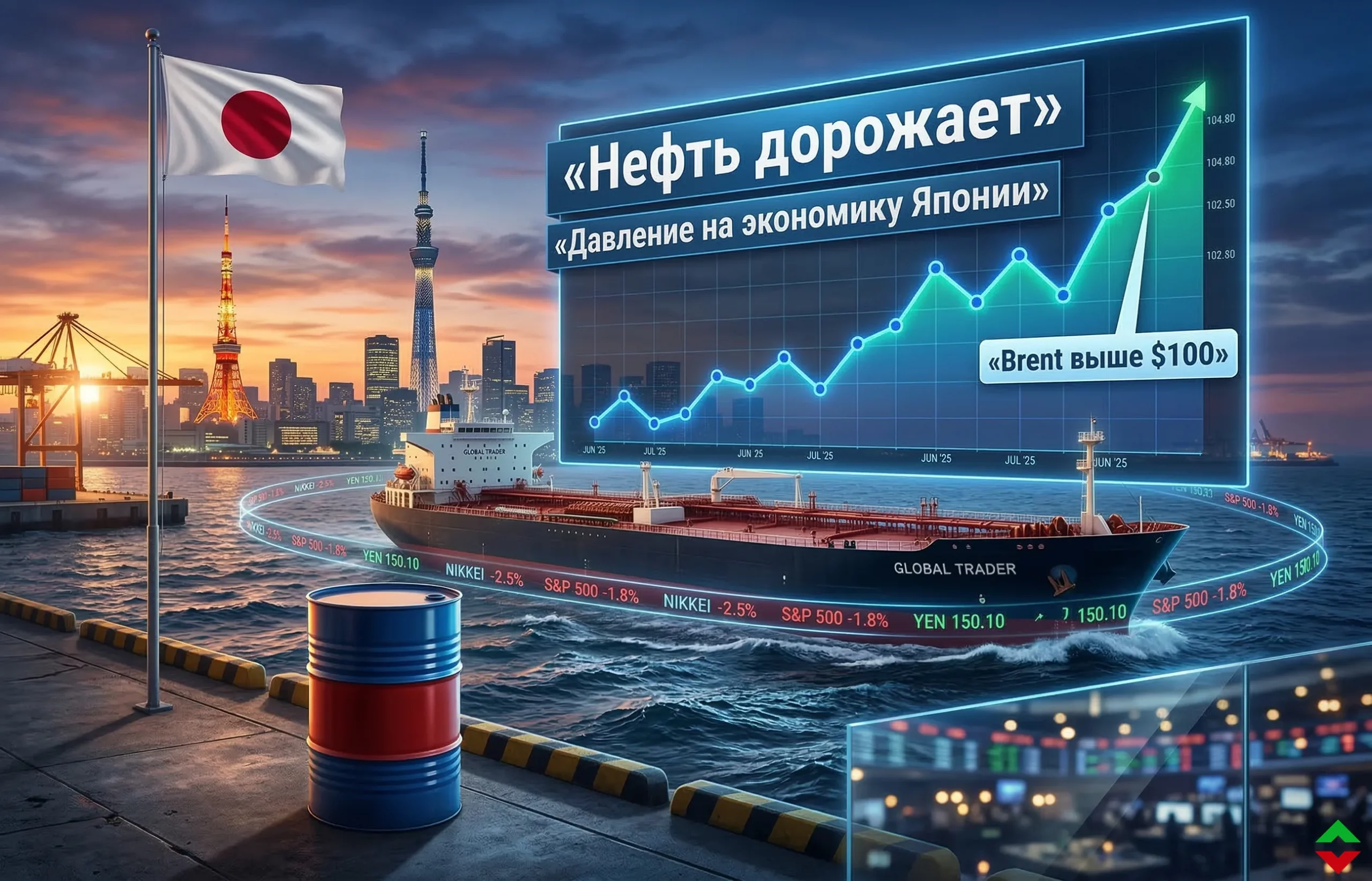 Японский фондовый рынок: рост цен на нефть угрожает прибыли местных компаний