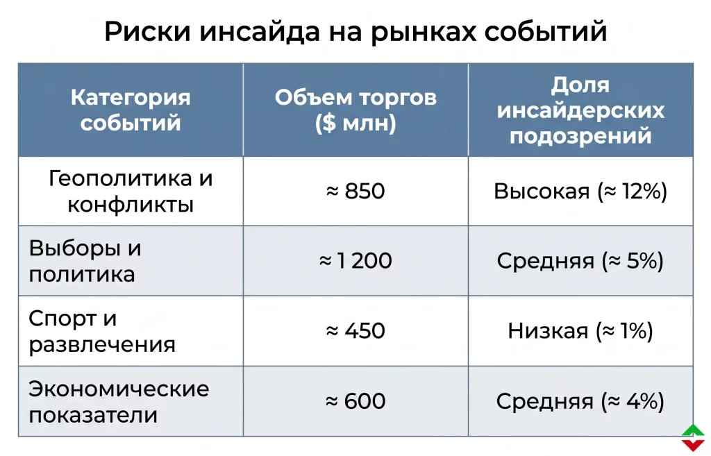Инсайдерская торговля на Polymarket: конец эпохи анонимности? 2 Активность на рынках прогнозов по тематикам (апрель 2026)