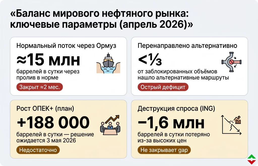 Нефть Brent взлетела на 7%: США готовят удар по Ирану 3 Баланс мирового нефтяного рынка 30.04.2026
