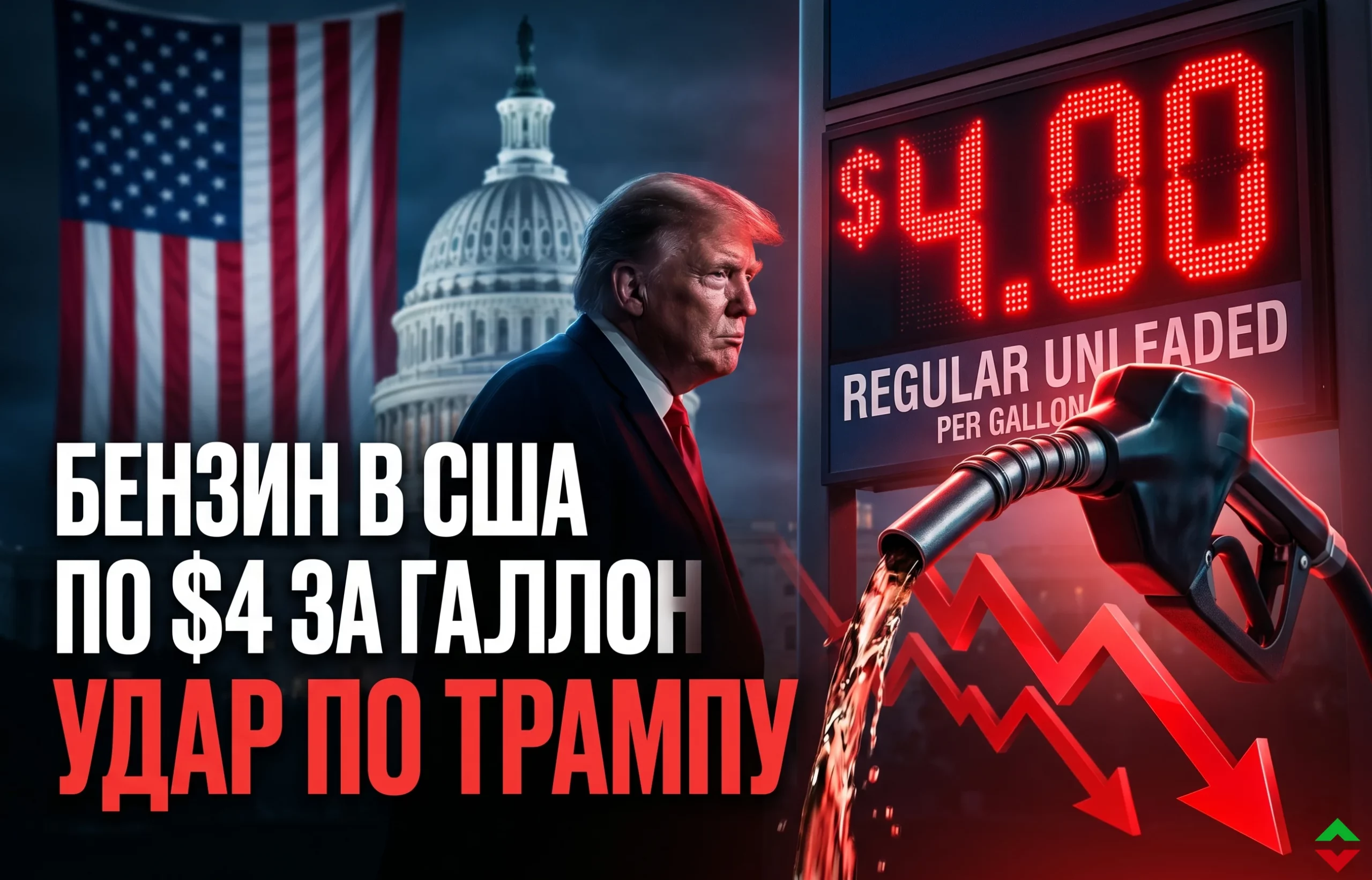 Бензин по $4 бьет по Трампу перед выборами в США