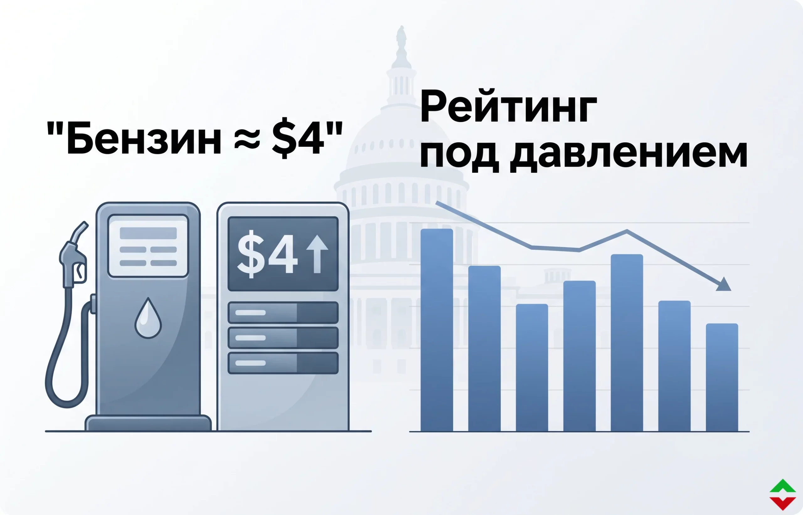 Бензин по $4 бьет по Трампу перед выборами в США