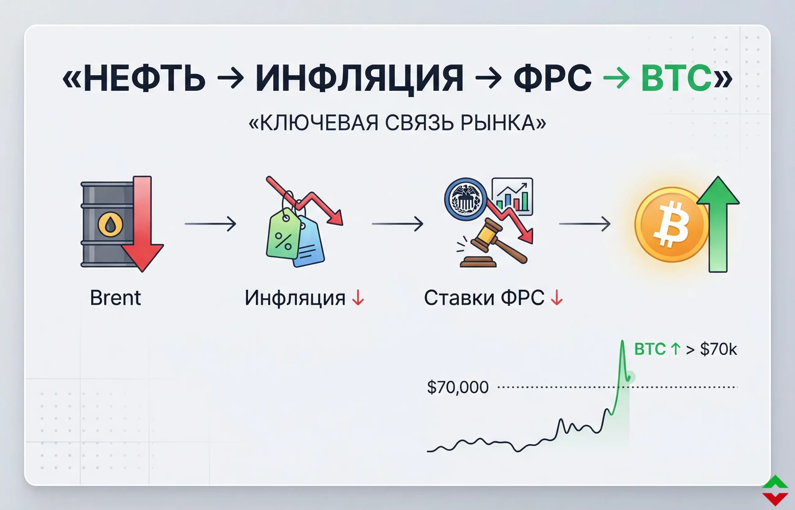 Биткоин и нефть: решающие 2 недели для BTC