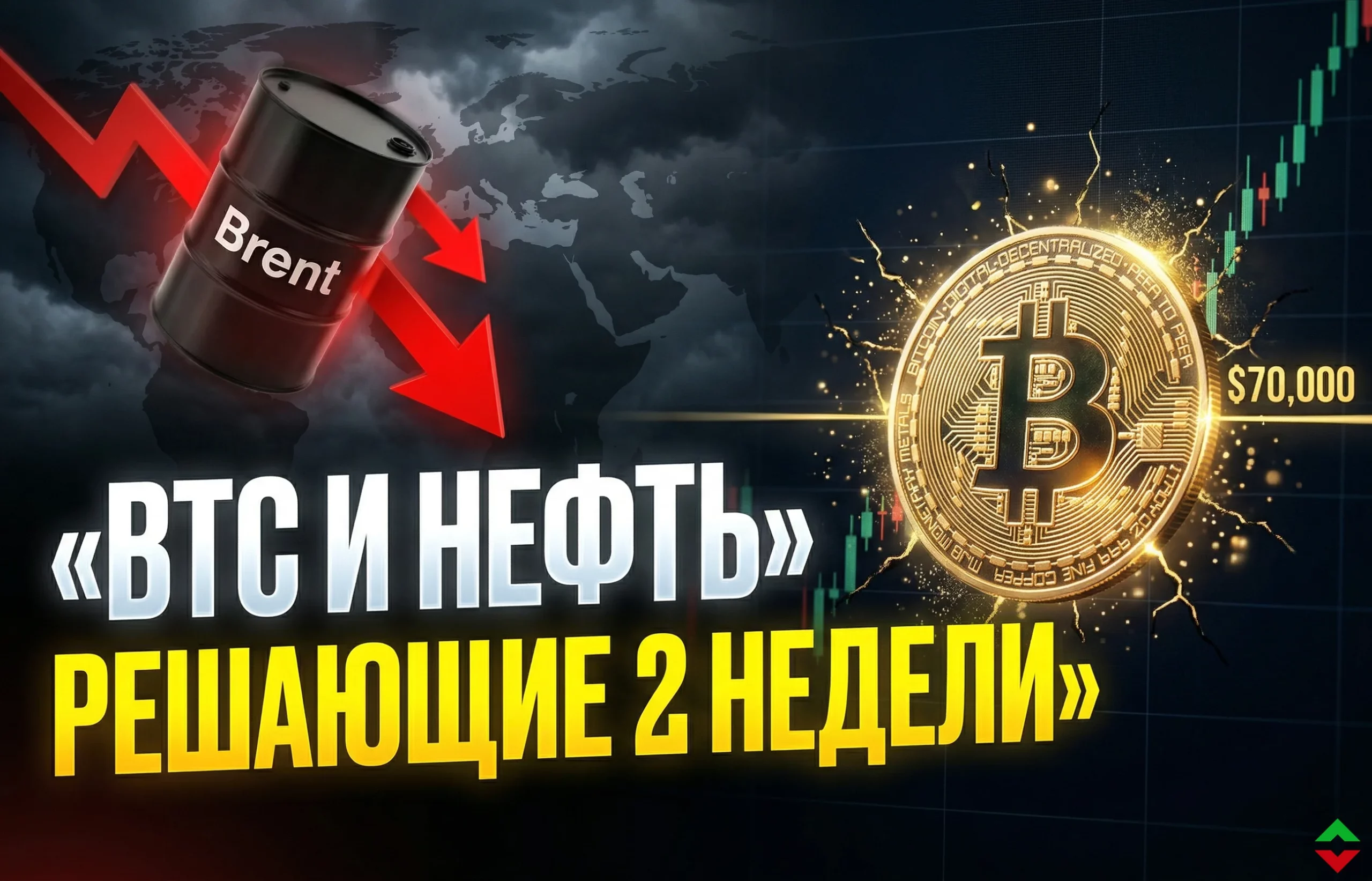 Биткоин и нефть: решающие 2 недели для BTC