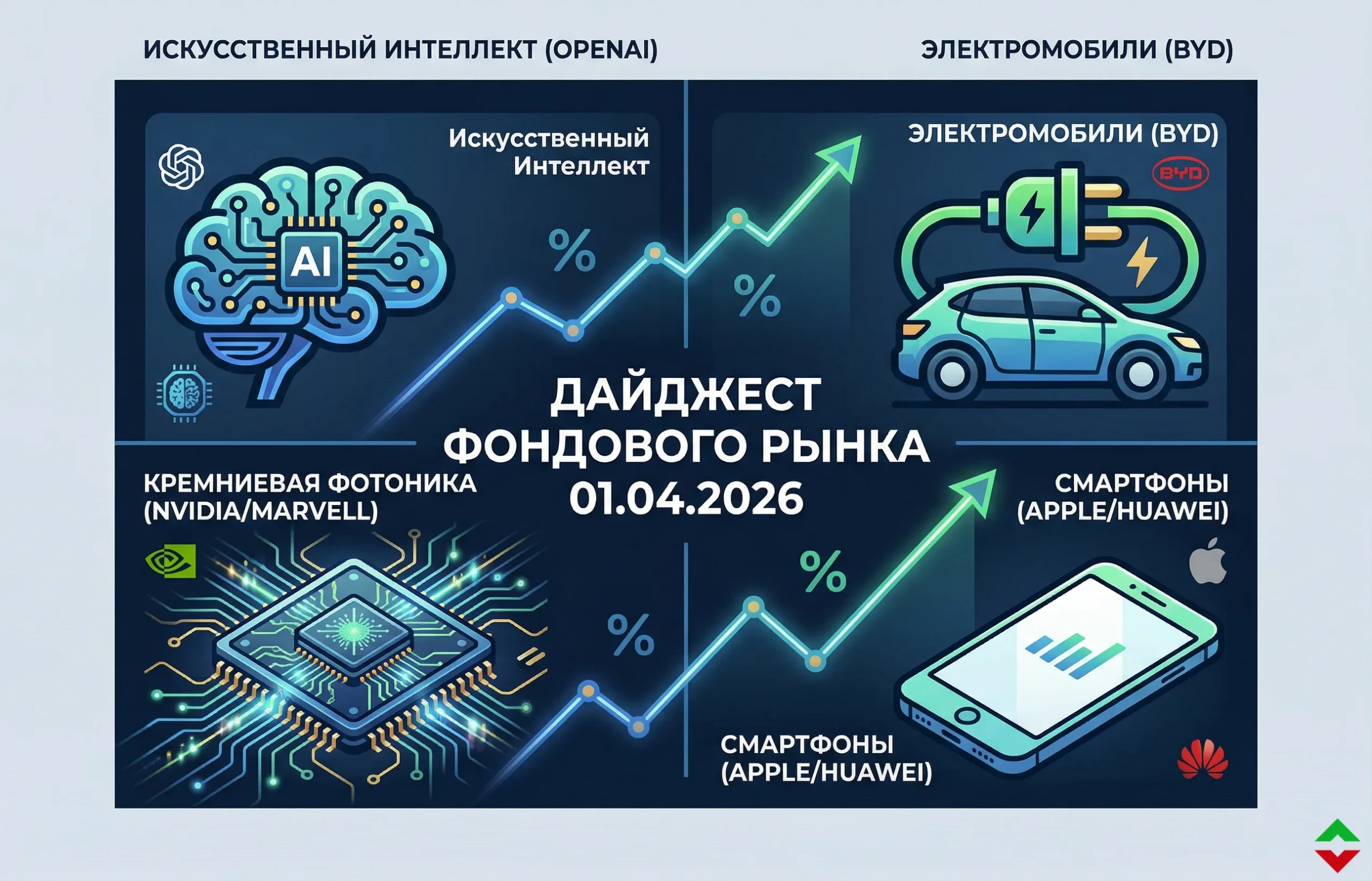 Дайджест фондового рынка за 01.04.2026: BYD, OpenAI, Nvidia и Huawei