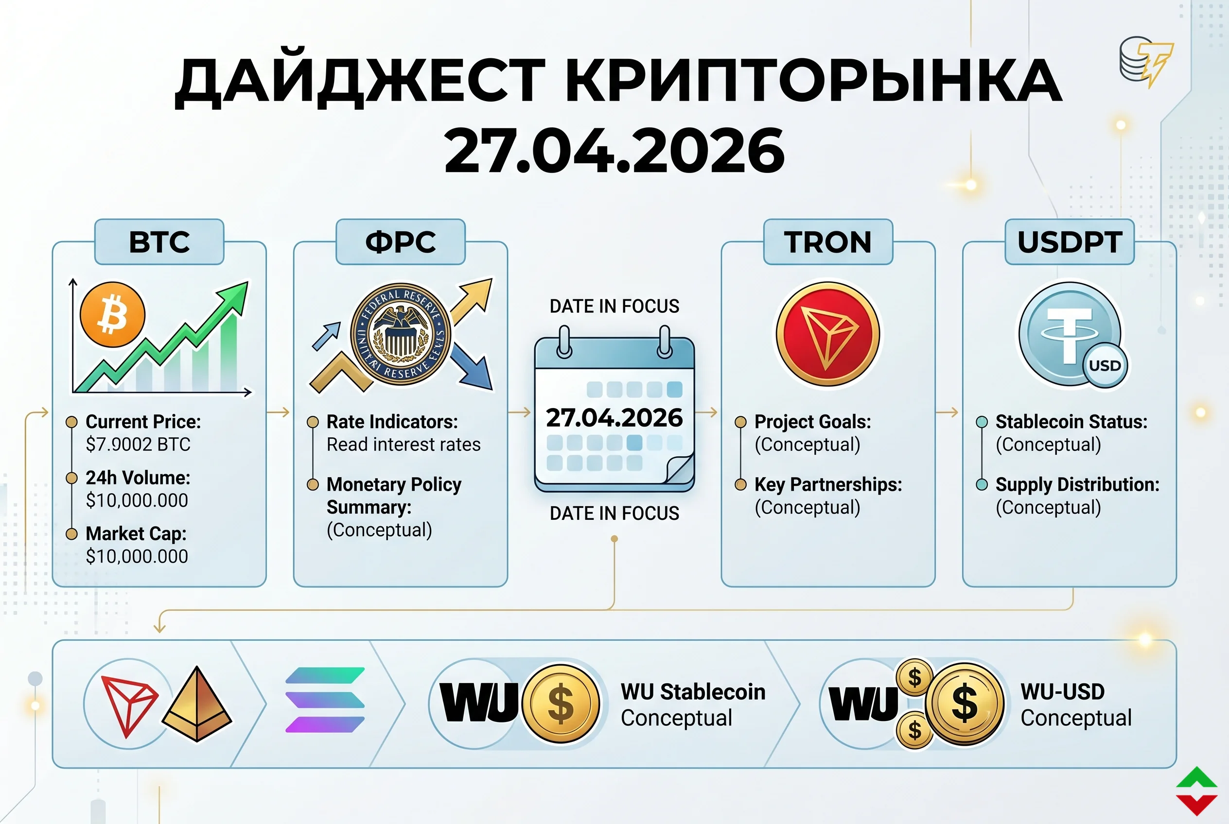 Дайджест криптовалютного рынка за 27.04.2026: BTC и ФРС
