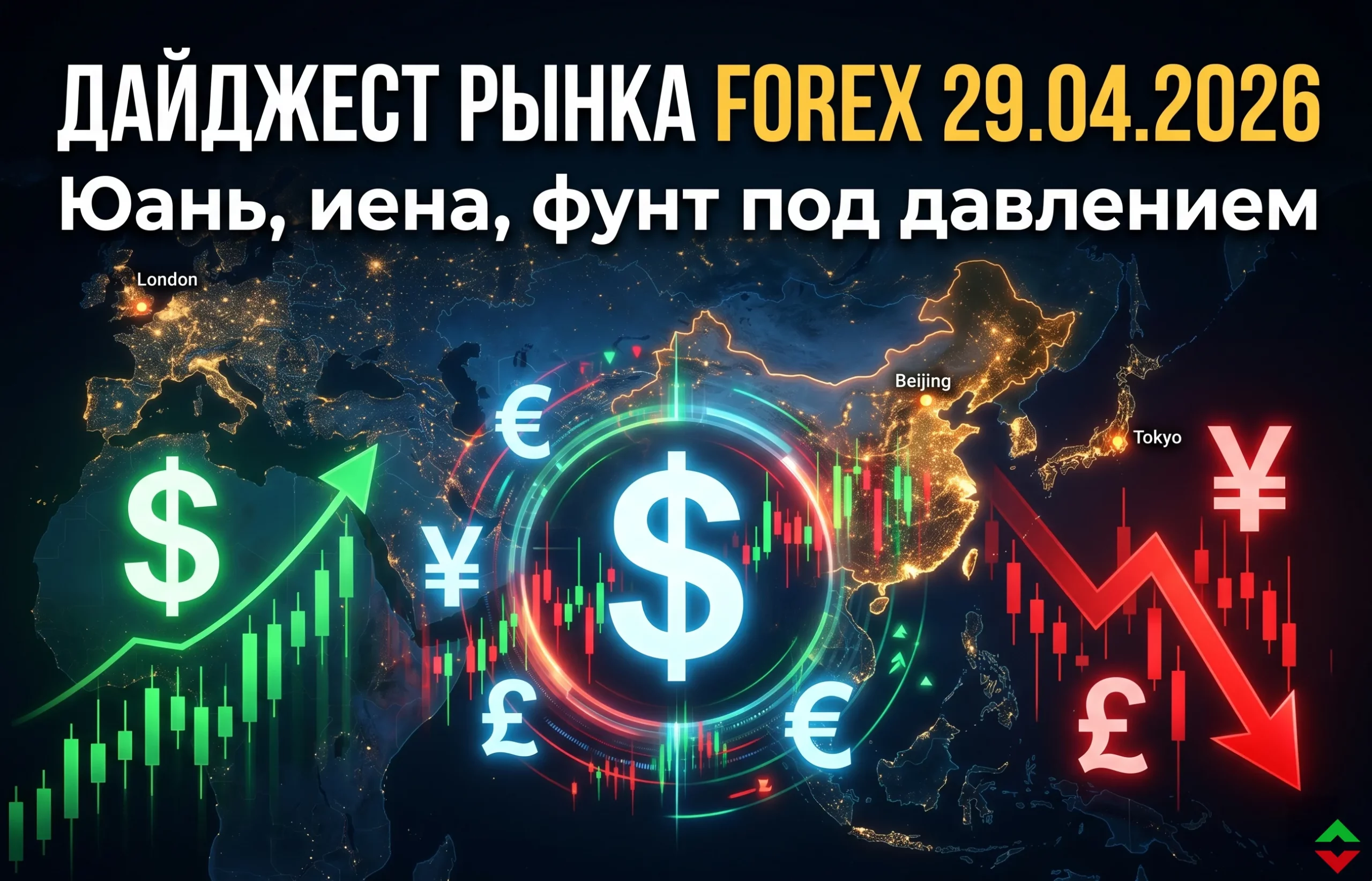 Дайджест рынка Forex за 29.04.2026: юань, иена и фунт