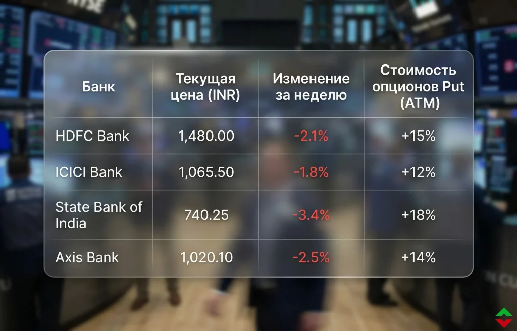 Индийские банки под ударом: стоимость хеджирования бьет рекорды 2 Динамика акций ведущих индийских банков на nse