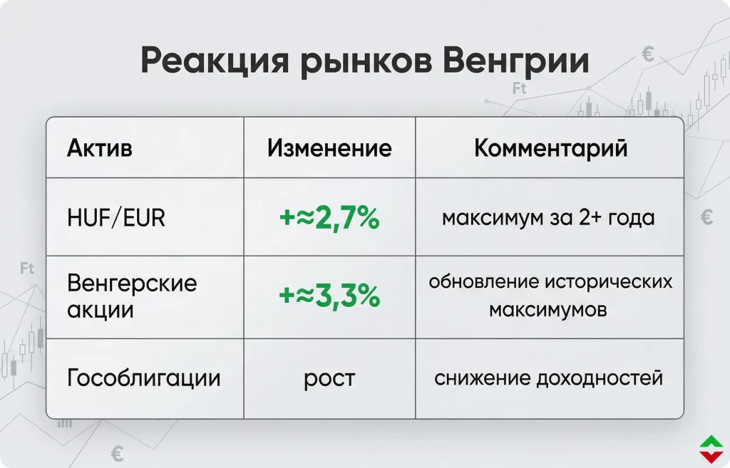 Смена власти в Венгрии: как отреагировали рынки 1 Динамика ключевых активов венгрии