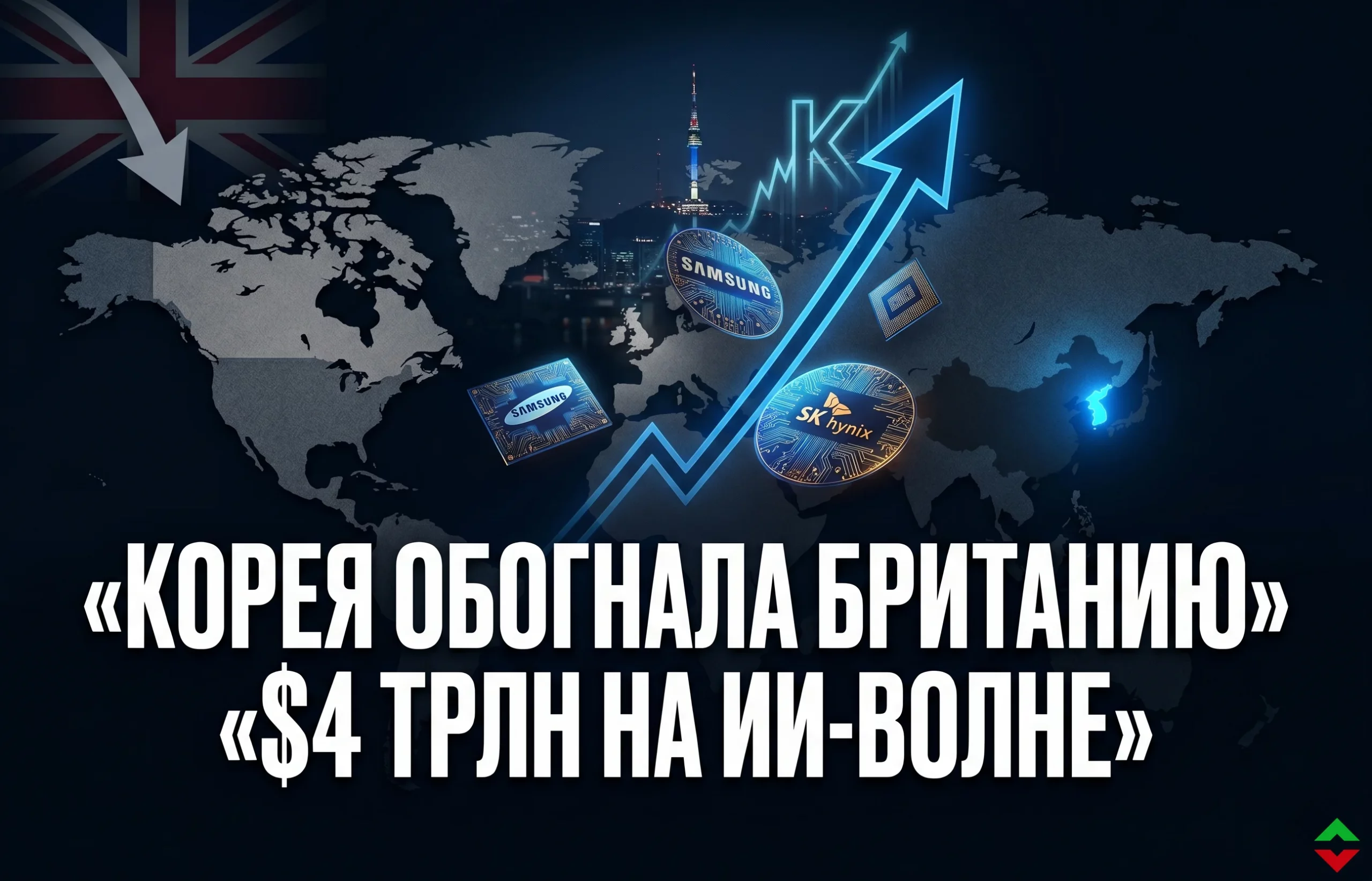 Фондовый рынок Южной Кореи обошел Британский: рывок на 45% за год