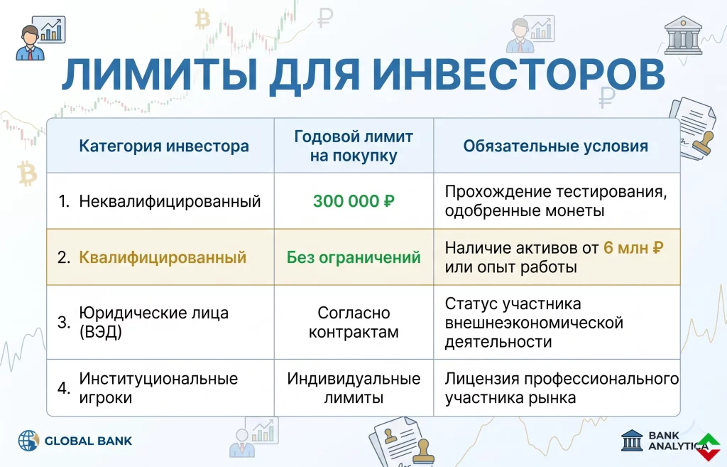 Спотовые торги криптовалютой на Мосбирже: когда запуск? 2 Группы инвесторов и установленные лимиты на мосбирже