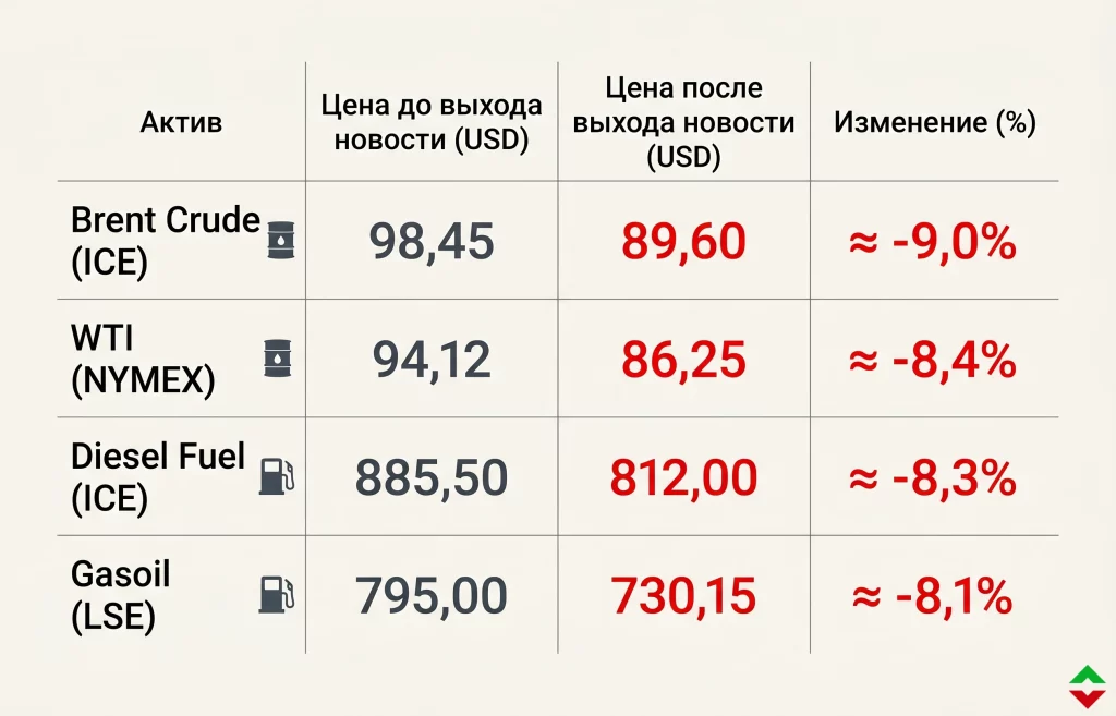 Лицензия на продажу российской нефти: Трамп обвалил рынок 1 Изменение стоимости сырья и продуктов переработки