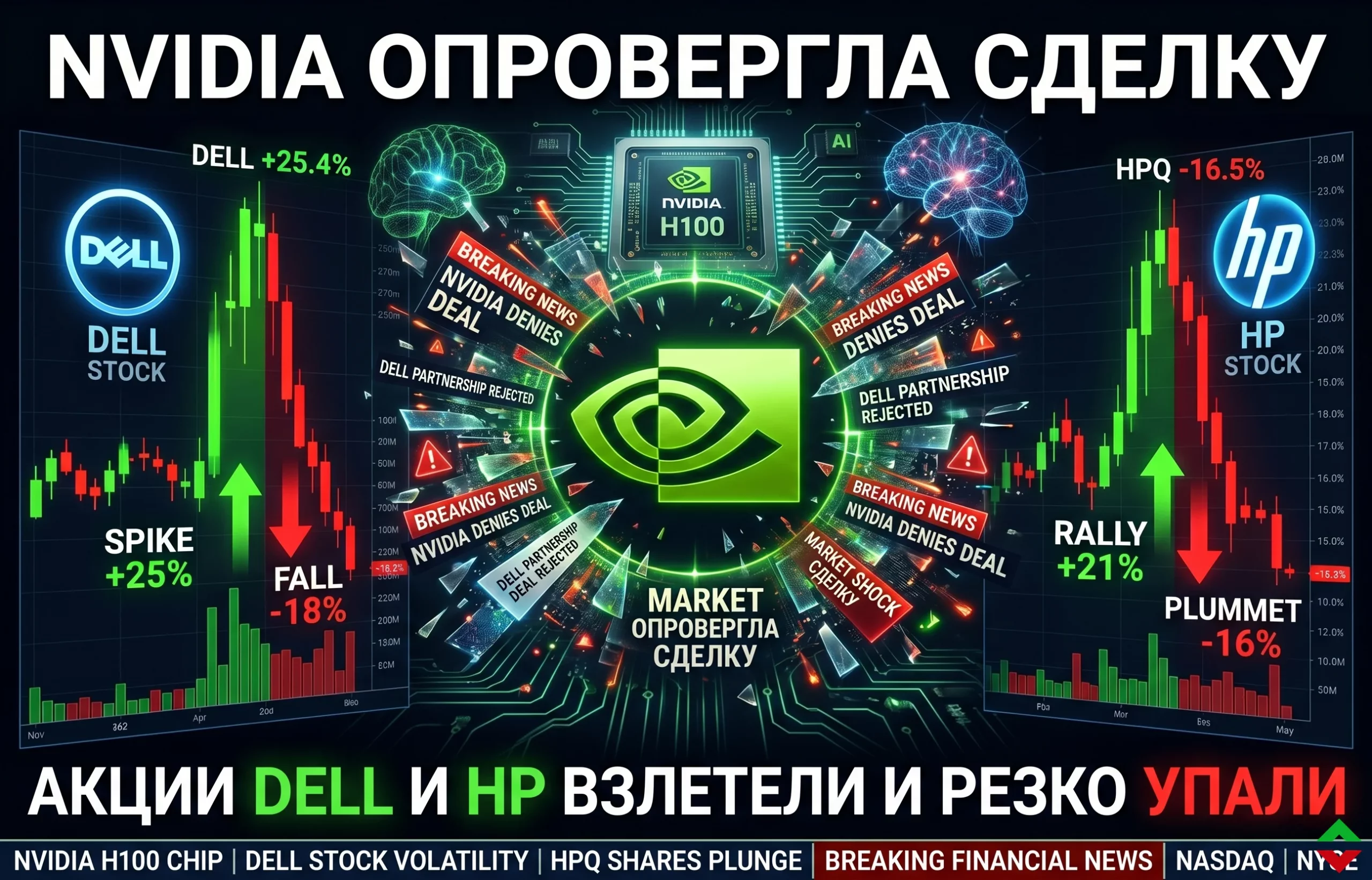 Nvidia опровергла сделку — акции Dell и HP рухнули