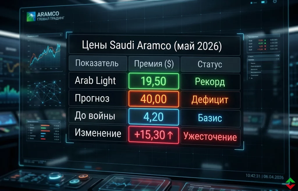 Рекордные цены на нефть: Саудовская Аравия взрывает рынок 1 Параметры ценообразования saudi aramco на май 2026 года