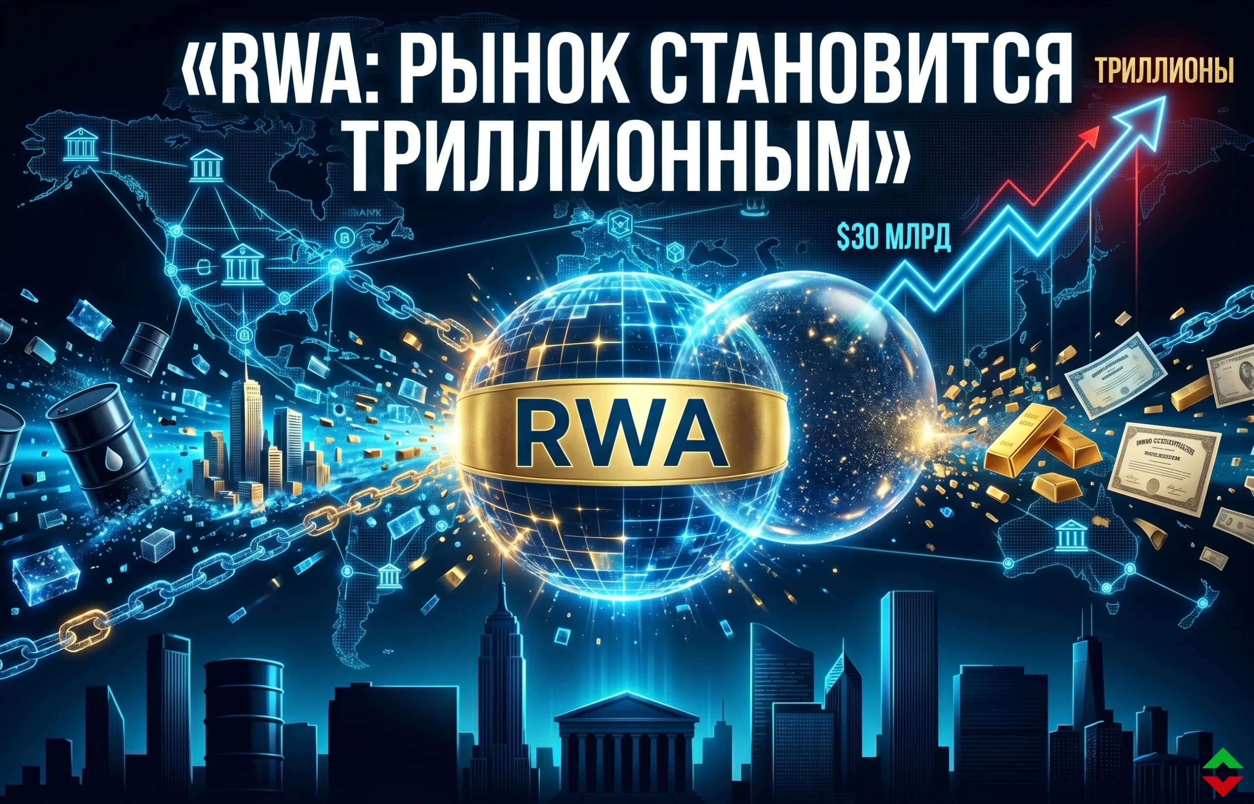 RWA-сектор превысил $30 млрд — прогноз роста до $30 трлн