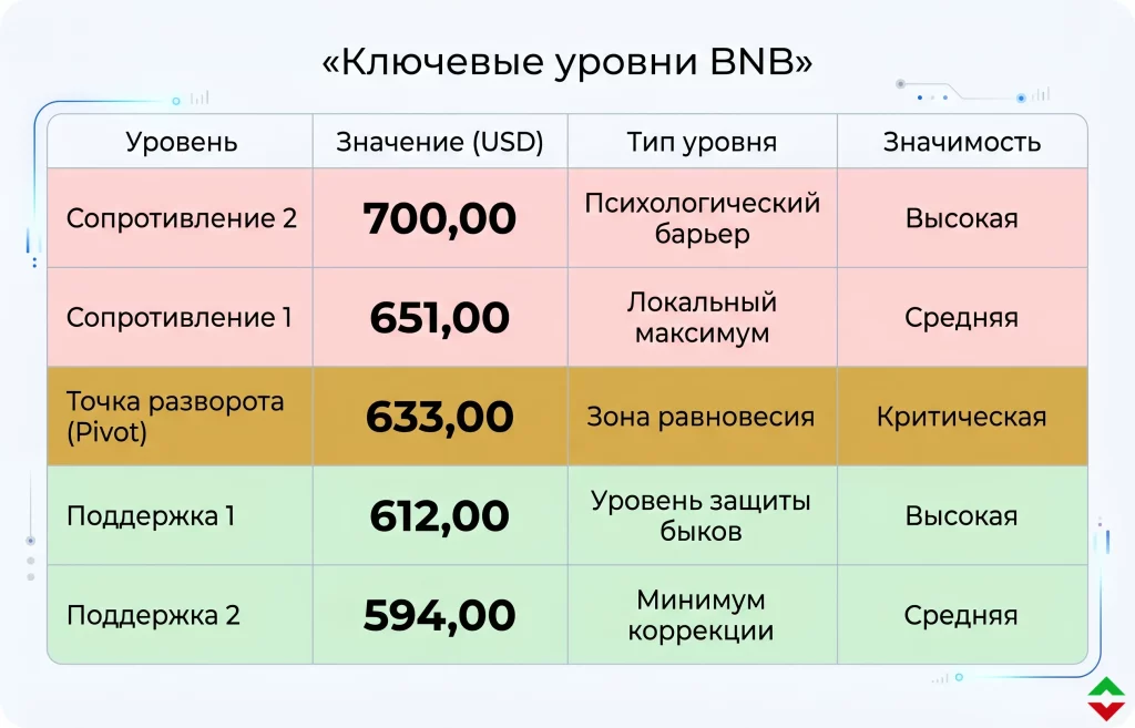 Хардфорк Osaka на BNB Chain: взлетит ли цена выше $700? 1 Рыночный сантимент и уровни поддержки курса bnb