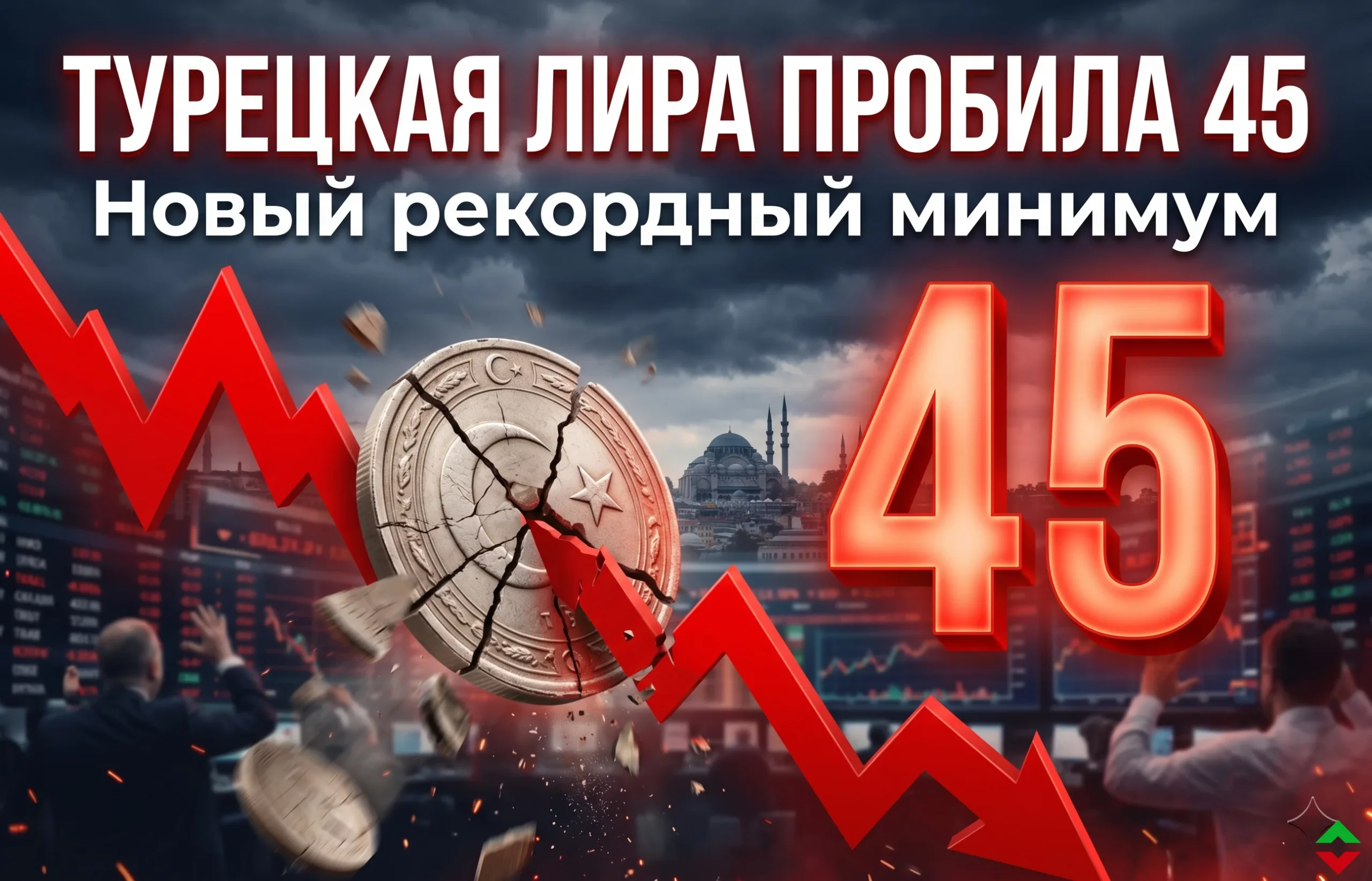 Турецкая лира пробила 45 за доллар: что дальше?