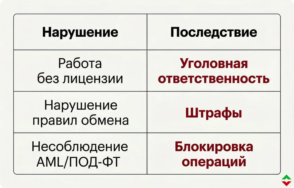 Россия меняет правила крипторынка: новые полномочия ЦБ и USD-стейблкоины 4 Уголовная ответственность и лицензирование участников рынка