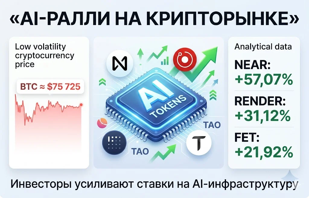 AI-токены взлетели на фоне стагнации BTC