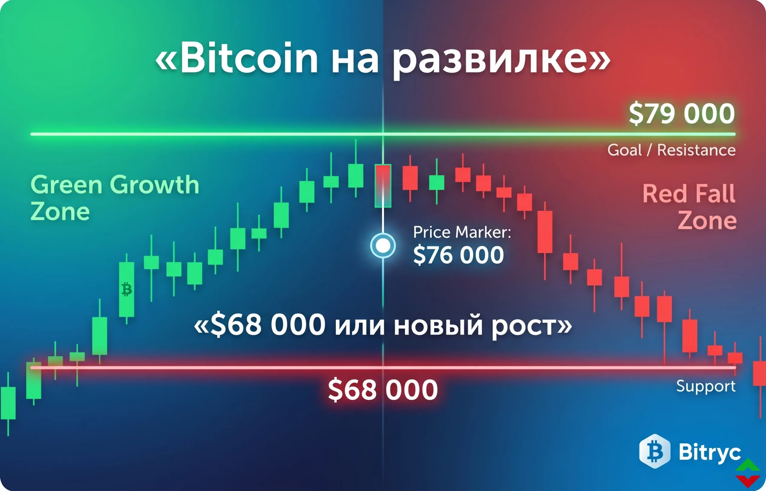 Bitcoin у ключевой зоны: рухнет ли BTC до $68 000?