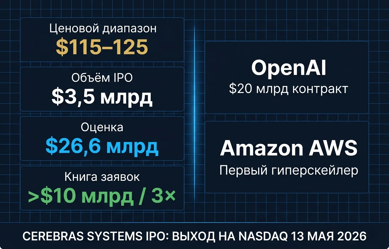Cerebras IPO на $3,5 млрд: конкурент Nvidia выходит на NASDAQ