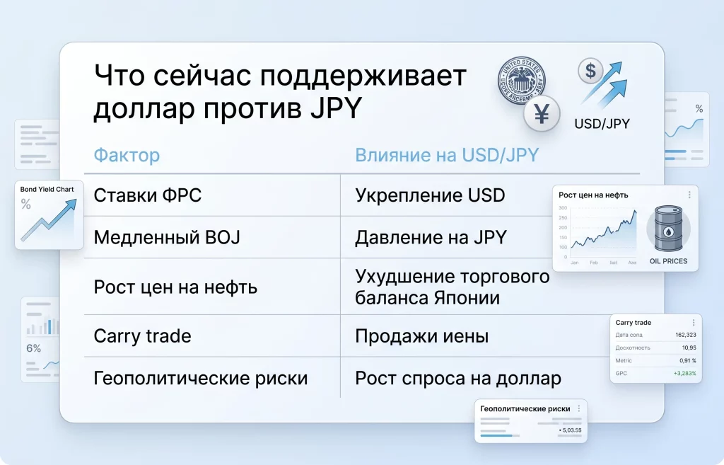 Интервенции Японии не смогли укрепить JPY ниже 155 2 Что сейчас поддерживает доллар против jpy