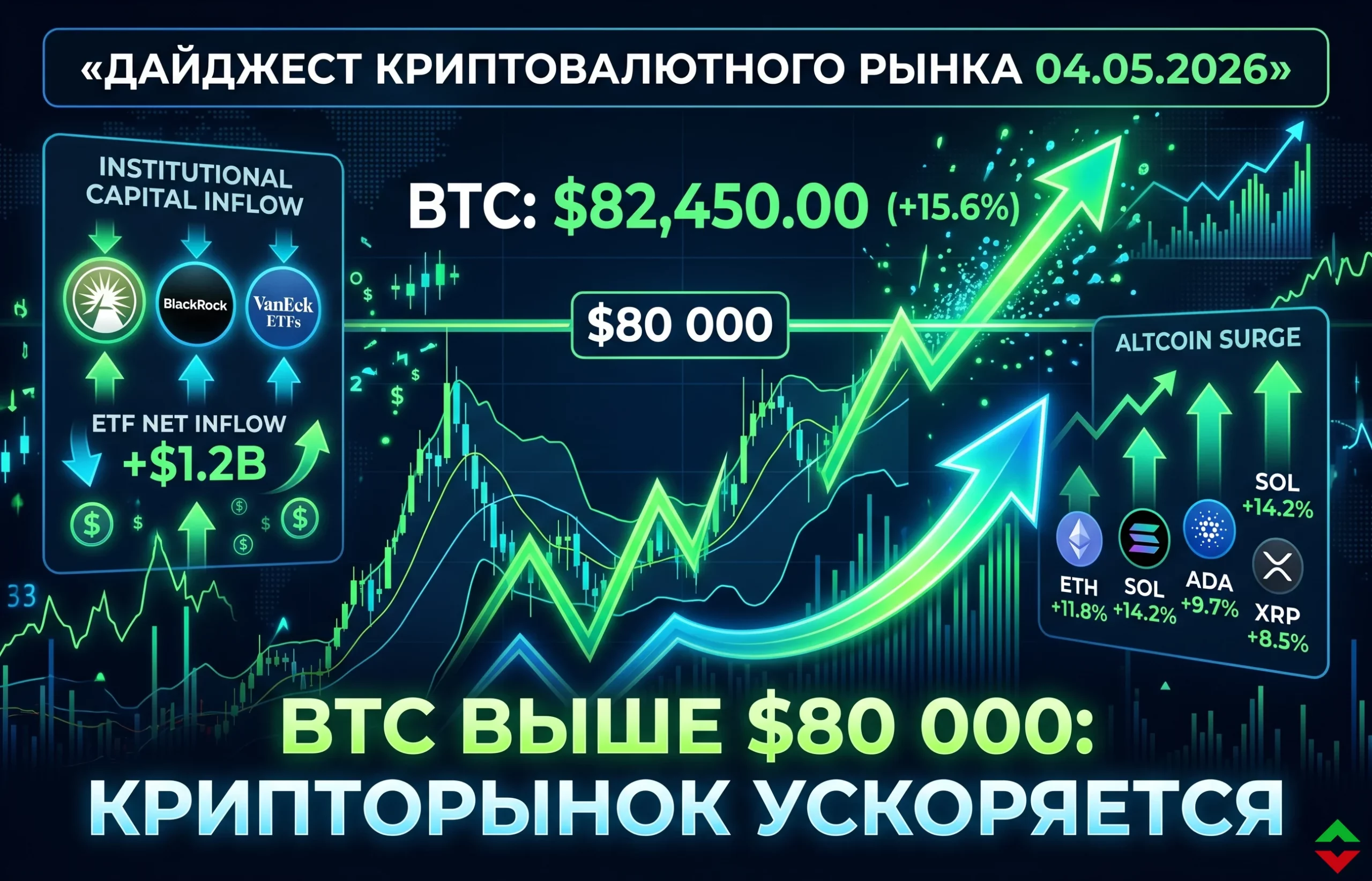 Дайджест криптоновостей за 04.05.2026: Bitcoin выше $80k