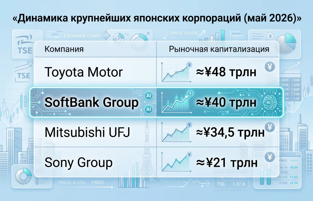 Акции SoftBank взлетели на слухах об IPO OpenAI 2 Динамика крупнейших японских корпораций (май 2026)