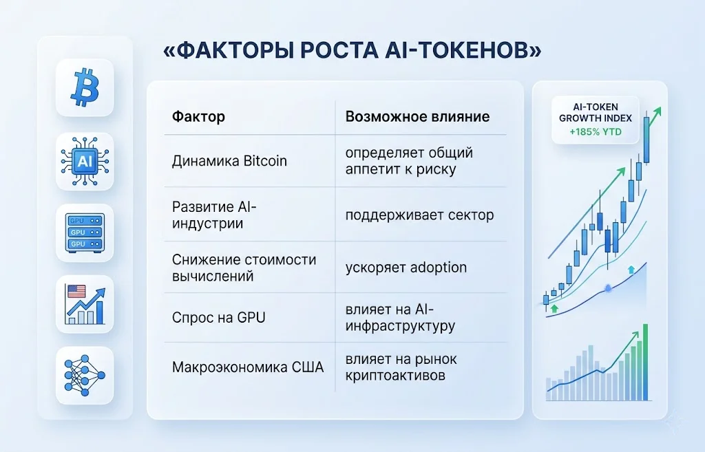AI-токены взлетели на фоне стагнации BTC 4 Факторы роста ai токенов
