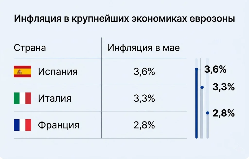 Глобальная инфляция ускоряется: что тревожит крупнейшие экономики? 2 Инфляция в крупнейших экономиках еврозоны