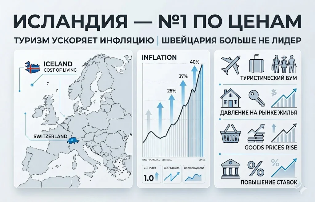 Исландия обогнала Швейцарию по стоимости жизни