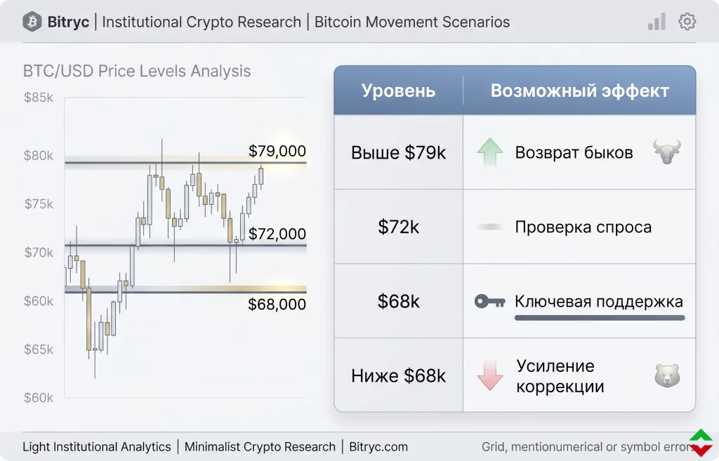 Bitcoin у ключевой зоны: рухнет ли BTC до $68 000? 3 Какой сценарий вероятнее в мае
