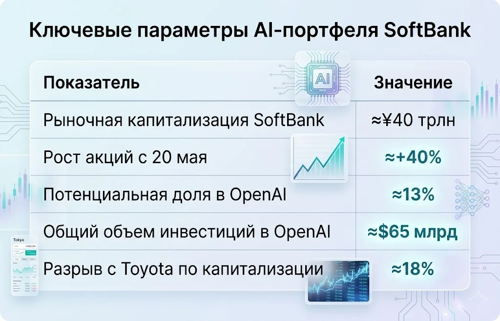 Акции SoftBank взлетели на слухах об IPO OpenAI 1 Ключевые параметры ai портфеля softbank