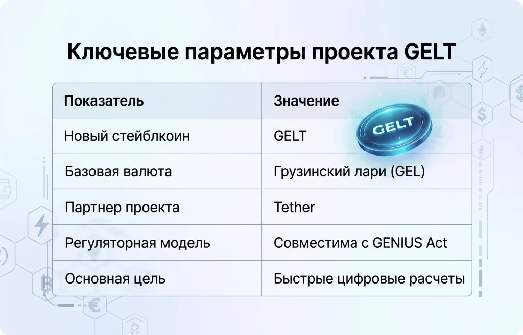Ключевые параметры проекта gelt