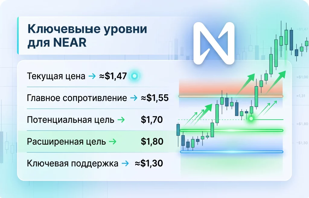 NEAR готовится к рывку: почему рынок ждет роста на 24%? 2 Ключевые уровни для near 08.05.2026