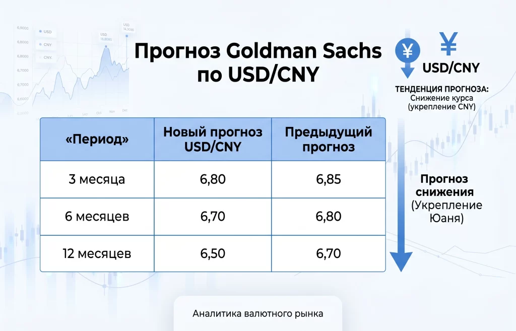 Goldman Sachs предупреждает о недооценке юаня на 20% 1 Обновленные прогнозы goldman sachs по паре usdcny