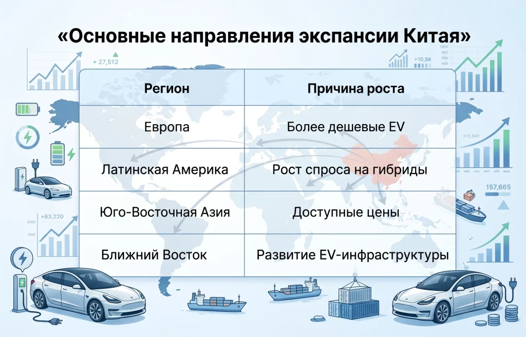 BYD сравнивают с Evergrande на фоне долгового бума 4 Основные направления экспансии китайских ev